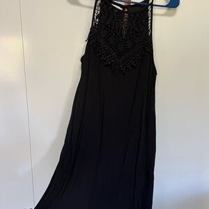 Maurices Black Crochet Accent Mini Dress